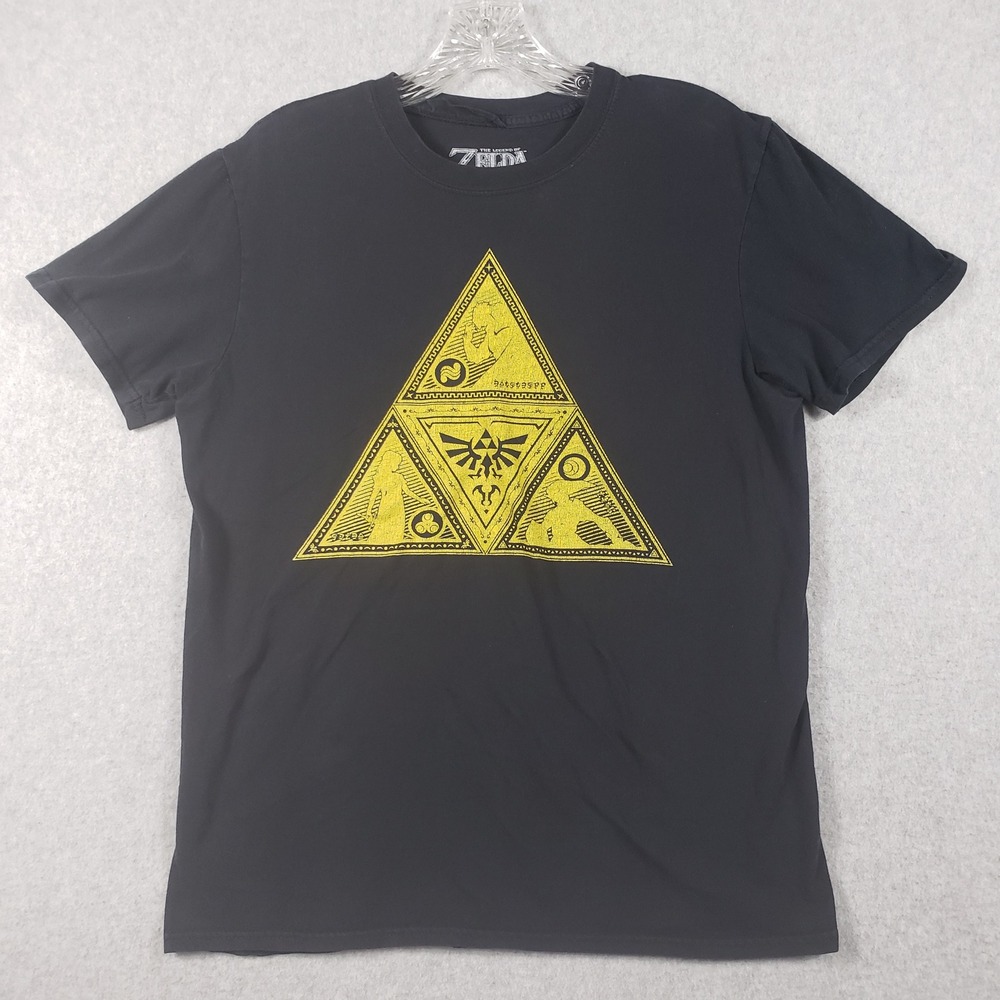 The Legend of Zelda Triforce Shirt Mens Medium Black Nintendo Gamer Gorpcore Tee
